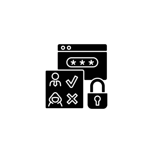 Access Control Black Glyph Icon Security Technique Selective Restriction Limit — Stock Vector