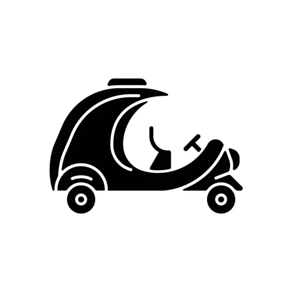 Coco Taxi Black Glyph Icon Rickshaw Type Vehicle Back Seat — Stock Vector