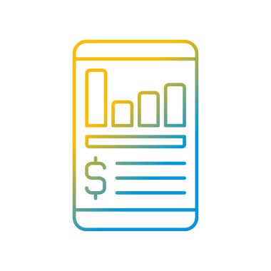 Gider takip uygulaması gradyan doğrusal vektör simgesi. Bütçeyi kontrol etmek için internet hizmeti. Finansal okuryazarlık. İnce çizgi renk sembolü. Modern tarz pictogram. Vektör izole çizimi