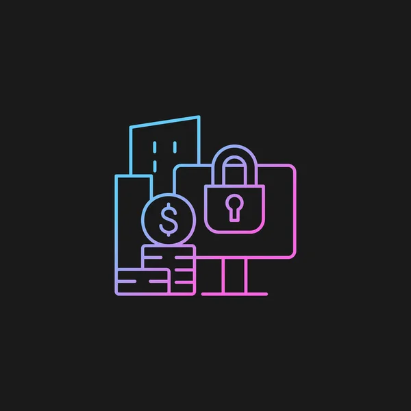 Material Nonpublic Information Gradient Vector Icon Dark Theme Security Trading — Stock Vector