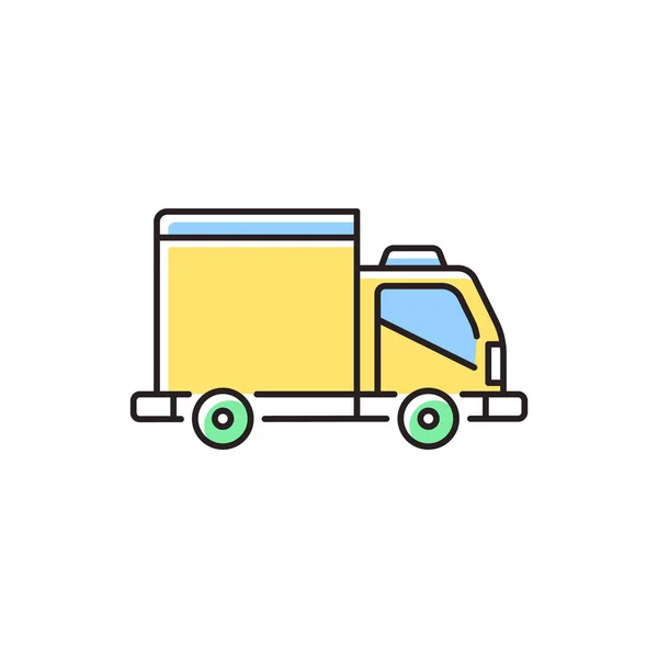 Cargo Taxi Rgb Color Icon Delivery Truck Service Moving Assistance — Stock Vector