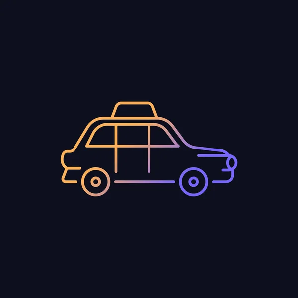 London Cab Gradient Vector Icon Dark Theme Hackney Carriage Minicab — Stock Vector