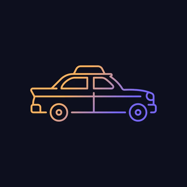 Retro Taxi Car Gradient Vector Icon Dark Theme Taxicab Vehicle — Stock Vector