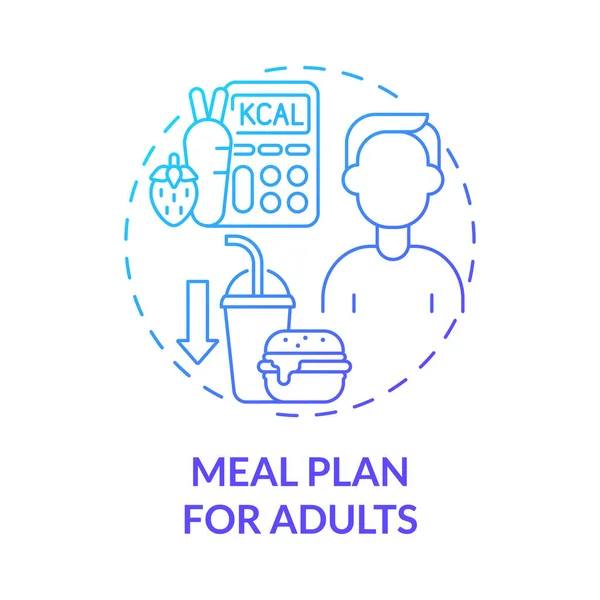 Plan Comidas Para Adultos Icono Concepto Gradiente Azul Alimento Saludable — Vector de stock