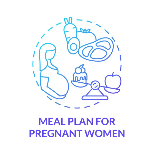 Plan Comidas Para Las Mujeres Embarazadas Icono Concepto Gradiente Azul — Archivo Imágenes Vectoriales