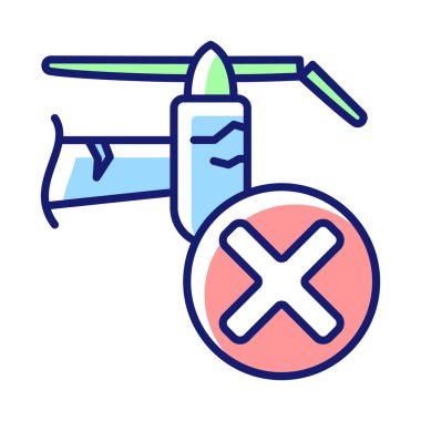 Çatlak detaylarla RGB renk etiketi simgesini kullanma. Çatlak tespiti. İnsansız hava aracı güvenliği. Hasar kontrolü. İzole vektör çizimi. Ürün kullanma talimatları için basit çizgi çizimi