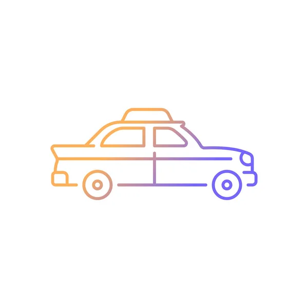 Retro Taksi Gradyan Doğrusal Vektör Simgesi Taksi Şoförü Şoförlü Taşıma — Stok Vektör