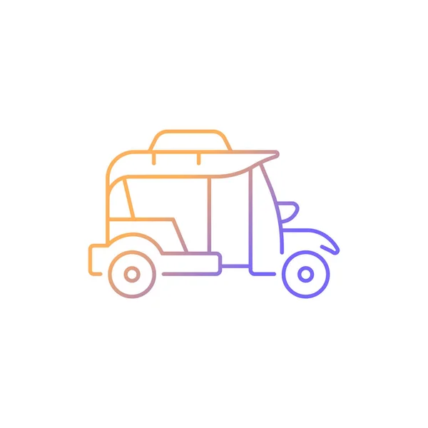 Bangkok Tuk Tuk Gradiente Icono Vector Lineal Vehículo Tres Ruedas — Archivo Imágenes Vectoriales