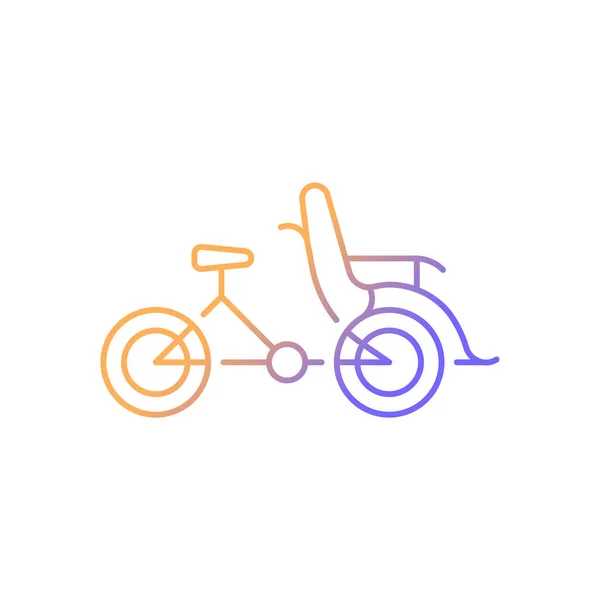 Цикло Такси Градиентный Линейный Вектор Значок Трехколесный Велосипед Пассажирских Перевозок — стоковый вектор