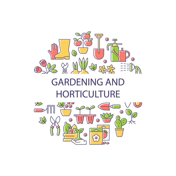 Jardinagem Horticultura Layout Conceito Cor Abstrata Com Título Horticultura Ideia — Vetor de Stock