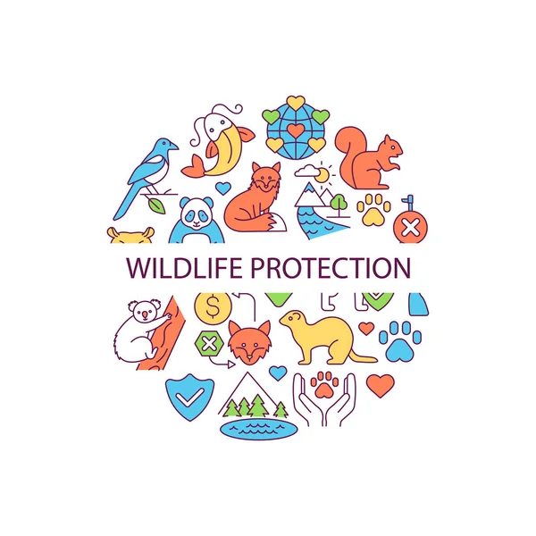 Wildlife Protection Abstract Color Concept Layout Headline Animal Welfare Creative — Stock Vector