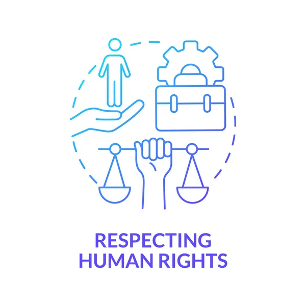 Respekt För Mänskliga Rättigheter Blå Gradient Begrepp Ikon Företagens Sociala — Stock vektor