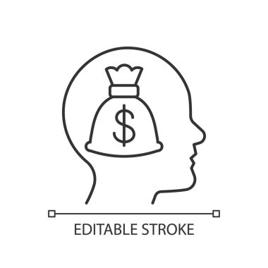 Para ödülü doğrusal simgesi. Ödül çalışanları motive eder. Ödül olarak ödeme ve maaş. İnce çizgi özelleştirilebilir illüstrasyon. Contour sembolü. Vektör izole çizim. Düzenlenebilir vuruş