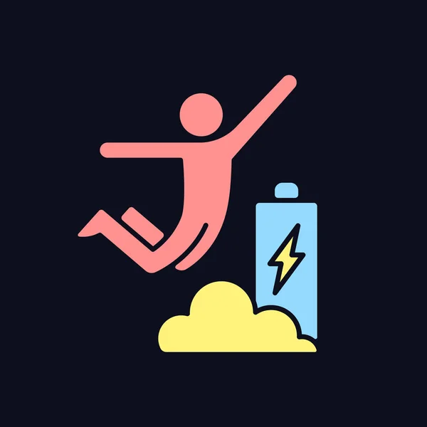 Verhoogde Energie Rgb Kleurenpictogram Voor Donkere Thema Motivatie Stimuleert Energie — Stockvector