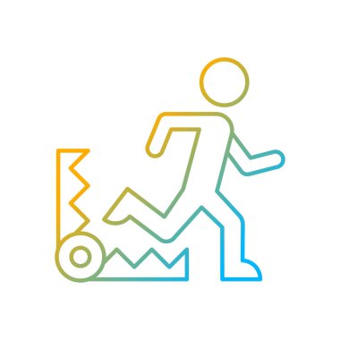 Korku temelli motivasyon gradyan doğrusal vektör simgesi. Acı ve rahatsızlık korkusu. İşteki motivasyon. Olumsuz etki. İnce çizgi renk sembolü. Modern tarz pictogram. Vektör izole çizimi