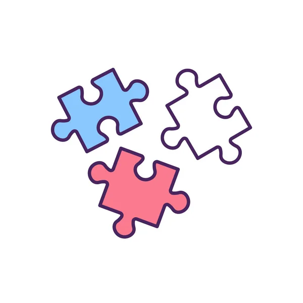 Pièces Puzzle Icône Couleur Rvb Assemblage Pièces Mosaïque Métaphore Travail — Image vectorielle