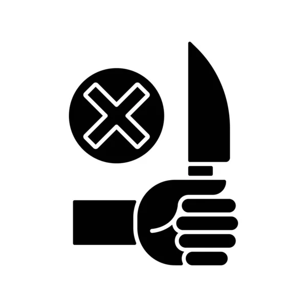 Острых Предметов Черный Знак Знака Ручной Этикетки Обрабатывайте Ножи Опасные — стоковый вектор