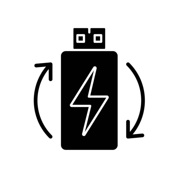 Batteria Ricaricabile Agli Ioni Litio Icona Dell Etichetta Manuale Del — Vettoriale Stock