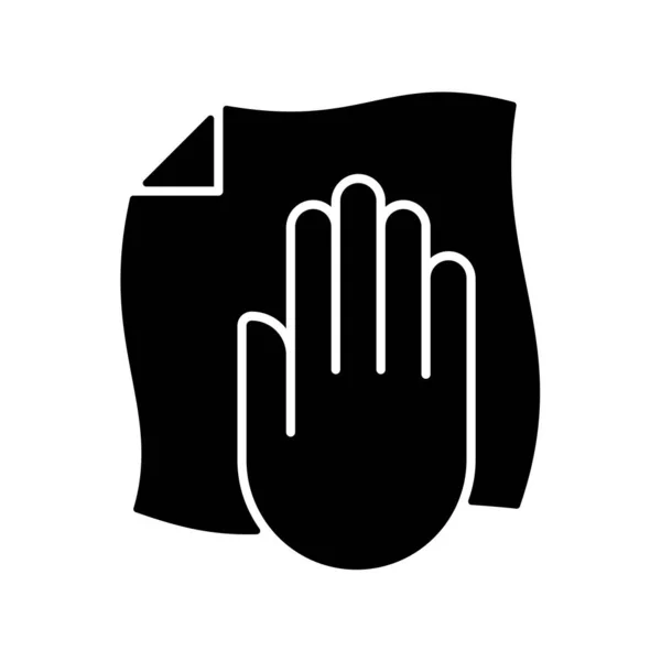 Протрите Сухой Тканью Черного Знака Ручной Этикетки Значок Очистите Оборудование — стоковый вектор