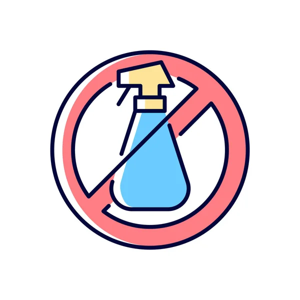 Não Use Agentes Limpeza Ícone Etiqueta Manual Cor Rgb Álcool — Vetor de Stock