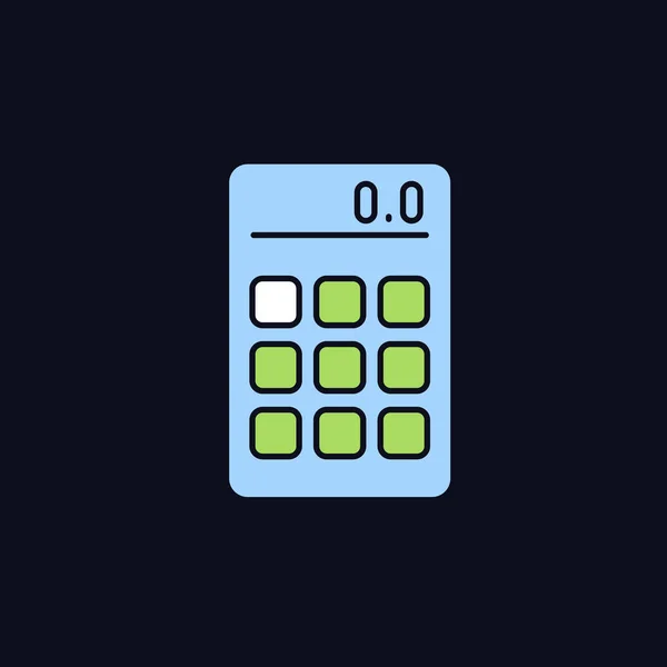 Kalkulačka Rgb Barevná Ikona Pro Tmavý Motiv Přenosné Elektronické Zařízení — Stockový vektor