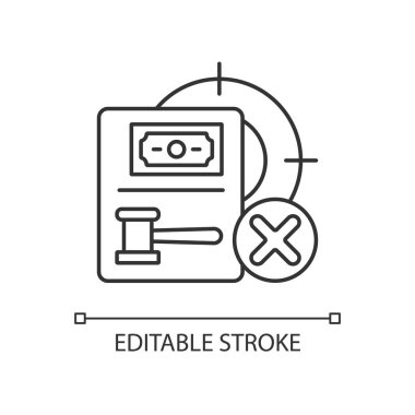 Vahşi yaşamı koruma lineer simgesi. Ceza ver ya da alma. Tedarik suçu. İnce çizgi özelleştirilebilir illüstrasyon. Contour sembolü. Vektör izole çizim. Düzenlenebilir vuruş
