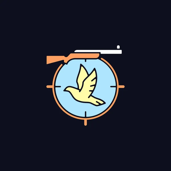 Голуб Стріляє Піктограмою Кольору Rgb Темної Теми Змагання Стрільби Птахів — стоковий вектор