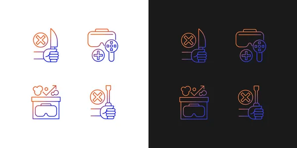 Guidance Gradient Manual Label Icons Set Dark Light Mode Thin — Stock Vector