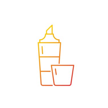 Gradyan doğrusal vektör simgesini vurgula. Önemli metin parçalarını işaretlemek için geniş işaret kalemi. Öğrenciler için malzemeler. İnce çizgi renk sembolü. Modern tarz pictogram. Vektör izole çizimi