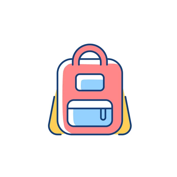 Schoolbag Icono Color Rgb Bolsa Para Llevar Libros Artículos Papelería — Vector de stock