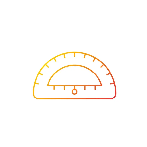 Protractor Gradient Linear Vector Icon Instrument Constructing Measuring Angles Simple — Stock Vector