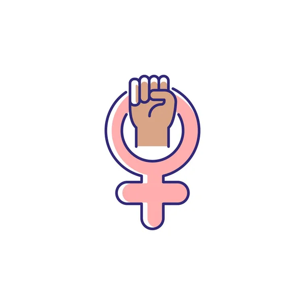 Female Symbol Rgb Color Icon Pride Sisterhood Clenched Fist Venus — Stock Vector