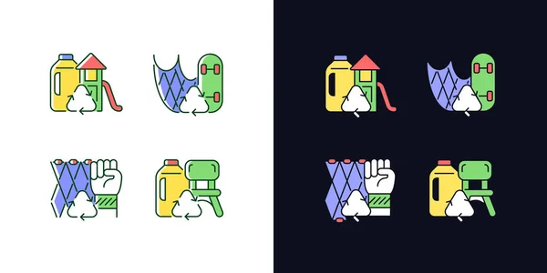 Daur Ulang Untuk Kelestarian Ikon Warna Rgb Cahaya Dan Tema Stok Vektor