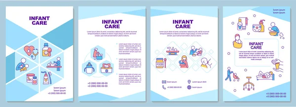 Modello Brochure Cura Dei Bambini Assistenza Sanitaria Bambini Cambio Pannolino — Vettoriale Stock