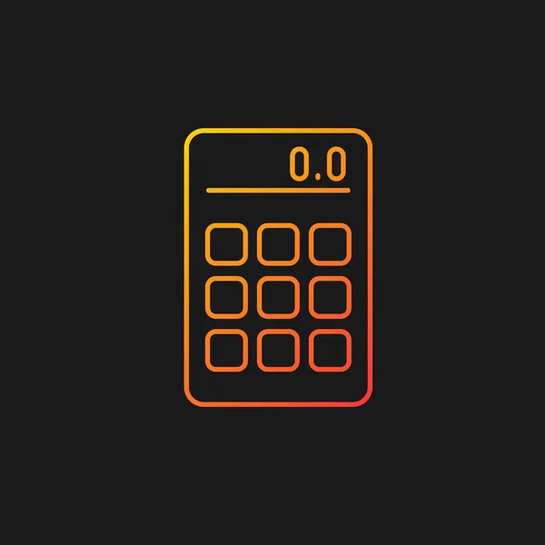 Calculadora Icono Vector Gradiente Para Tema Oscuro Operaciones Matemáticas Dispositivo — Vector de stock