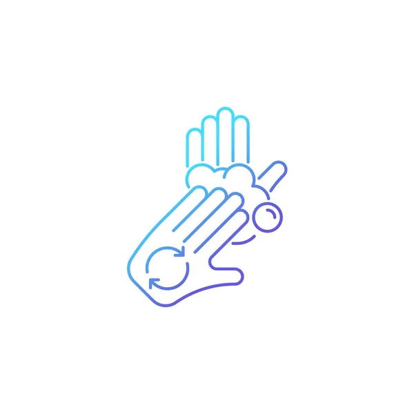 Руб Ладони Пальцами Градиентный Линейный Вектор Значок Обычное Мытье Рук — стоковый вектор