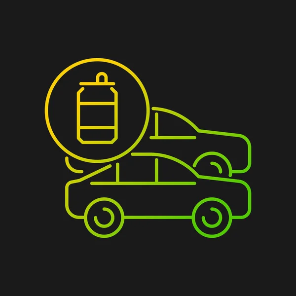 Carros Feitos Ícone Vetor Gradiente Aço Reciclado Para Tema Escuro — Vetor de Stock