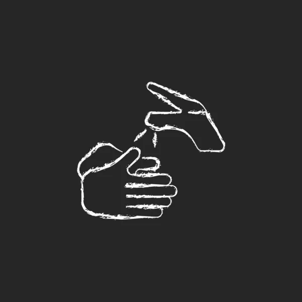 Mouiller Les Mains Avec Une Icône Blanche Craie Eau Sur — Image vectorielle