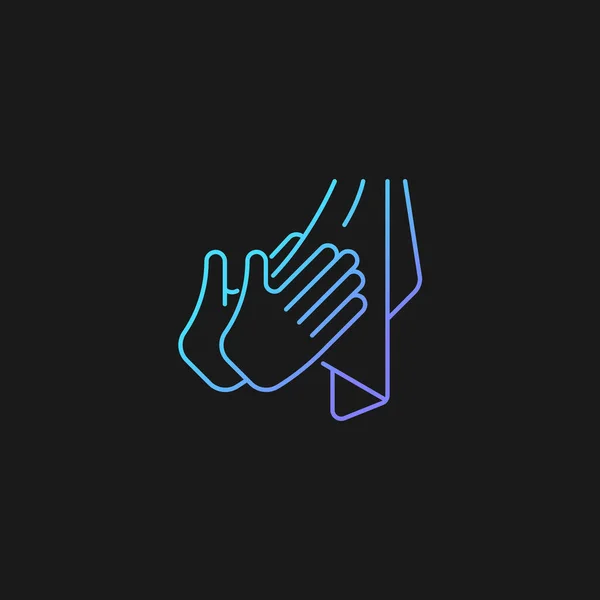 Mains Sèches Avec Icône Vectorielle Dégradée Serviettes Pour Thème Sombre — Image vectorielle