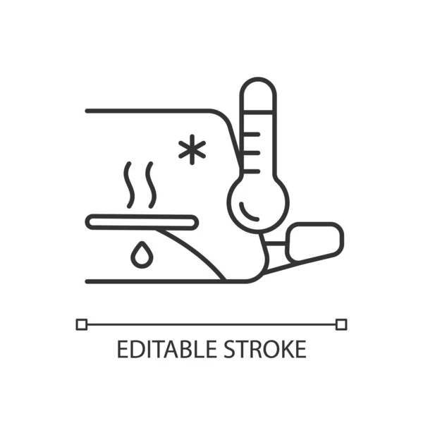 Verwarmde Ruitenwissers Lineair Pictogram Smeltend Ijs Sneeuw Ontdooiende Voorruit Dunne — Stockvector