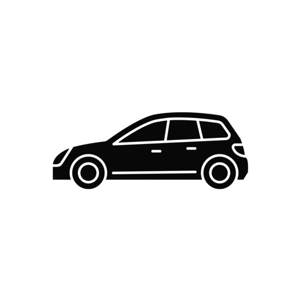 Hatchback Μαύρο Ανάγλυφο Εικονίδιο Φτηνό Σπορ Αυτοκίνητο Αυτόματο Σχεδιασμό Δύο — Διανυσματικό Αρχείο