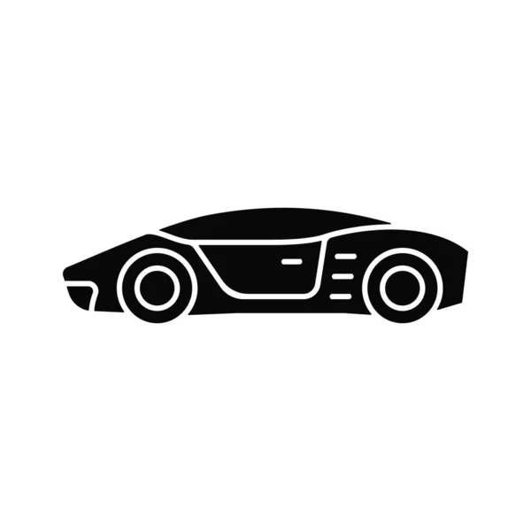 Supercar Black Glyph Icon High Performance Luxury Sports Vehicle Exotic — Stock Vector