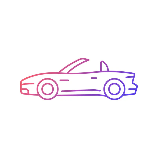 Icône Vectorielle Linéaire Gradient Voiture Convertible Cabriolet Avec Toit Rétractable — Image vectorielle