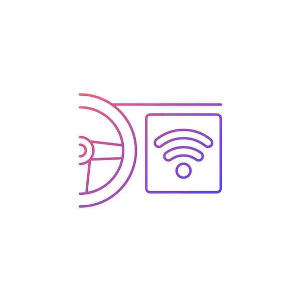 Construido Wifi Punto Acceso Gradiente Icono Vector Lineal Vehículo Con — Archivo Imágenes Vectoriales