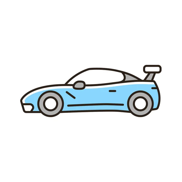 定制跑车Rgb颜色图标 为街道赛车设计车辆 提高汽车性能 添加售后服务附件 孤立的矢量图解 简单的填充线条绘图 — 图库矢量图片