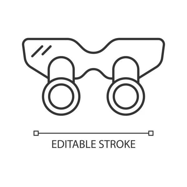 Tandloupes Lineair Pictogram Uitrusting Voor Het Vergroten Onderzoeken Van Tanden — Stockvector