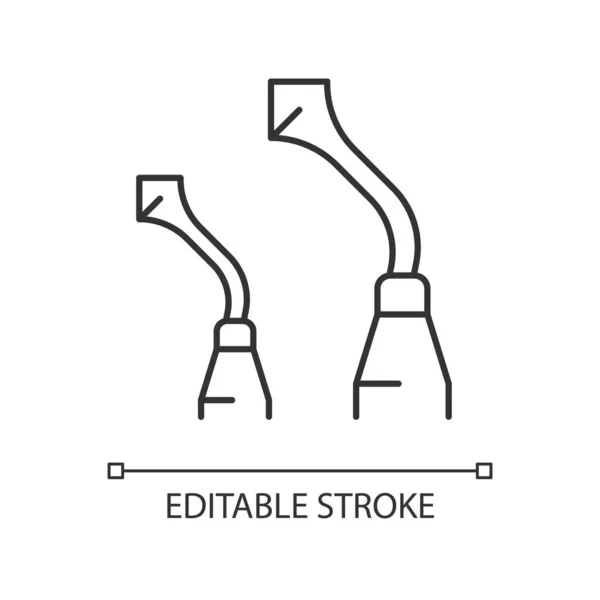 Burnisher Linear Icon Dental Hand Instrument Polishing Teeth Fillings Carving — Stock Vector