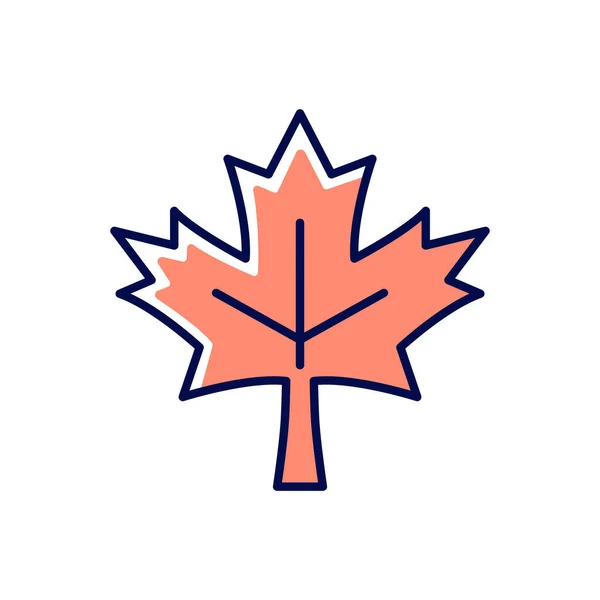 枫叶Rgb颜色图标 加拿大常用的符号 历史标志和地标 加拿大国旗的核心要素 孤立的矢量图解 简单的填充线条绘图 — 图库矢量图片