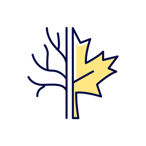 枫树Rgb颜色图标 官方的加拿大树栖标志 生长在加拿大的树和灌木的种类 枫树传单的符号 孤立的矢量图解 简单的填充线条绘图 — 图库矢量图片