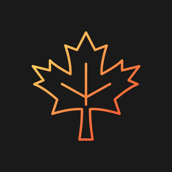 枫叶渐变矢量图标为暗色主题 加拿大常用的符号 加拿大国旗的核心要素 细线颜色符号 现代风格的象形文字 矢量孤立轮廓图 — 图库矢量图片